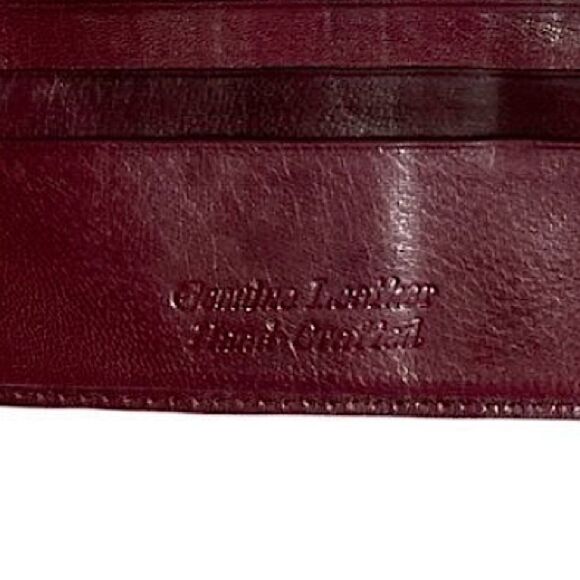 Vintage as new Hand crafted Leather Oxblood Brown Bifold Wallet - Picture 8 of 9